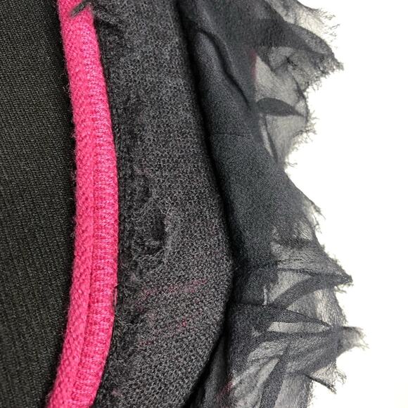 Tracy Reese New York dark pink black ruffle trim belted cardigan size Small - Picture 15 of 16